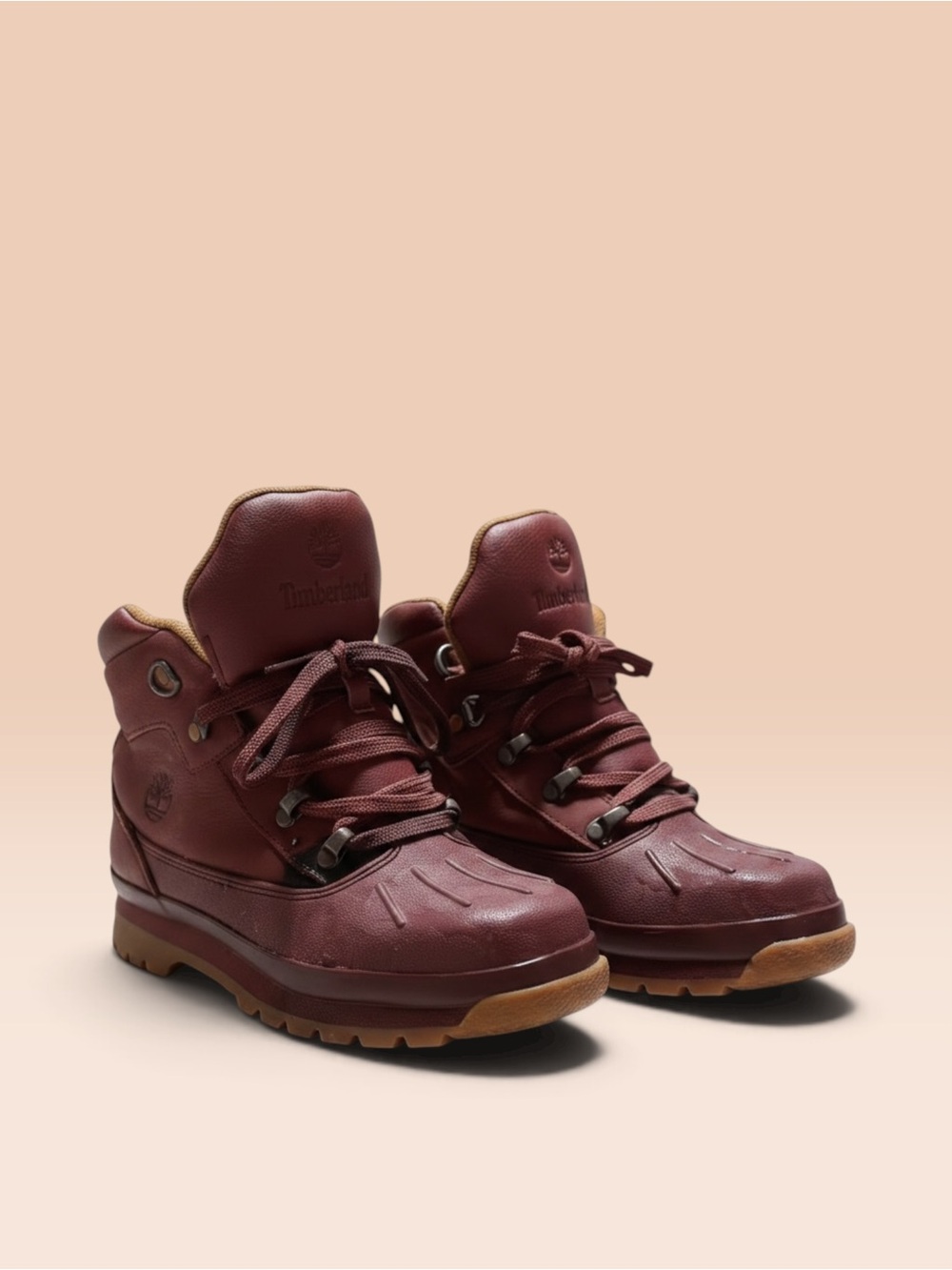 Timberland Men's Maroon Leather Waterproof Hiking Boots